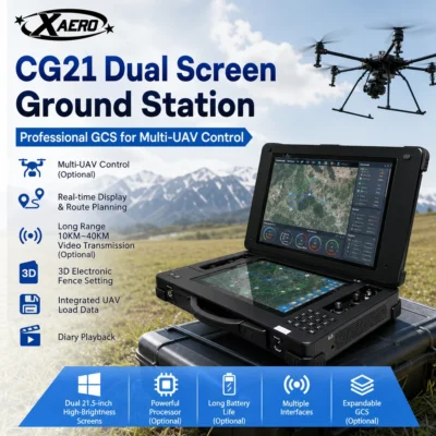 XAERO CG21 Dual Screen Ground Station Portable GCS for Drone Multi UAV Control Unmanned Aerial System