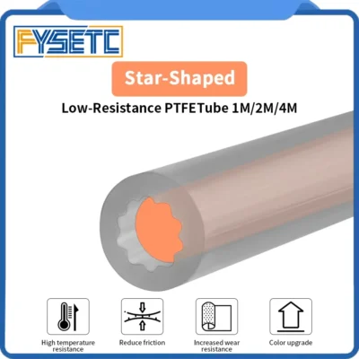For Bambu Lab Creality Voron Anycubic Star Shaped PTFE Tube 4mm OD Low-Resistance High Temperature Resistance PTFE Tube