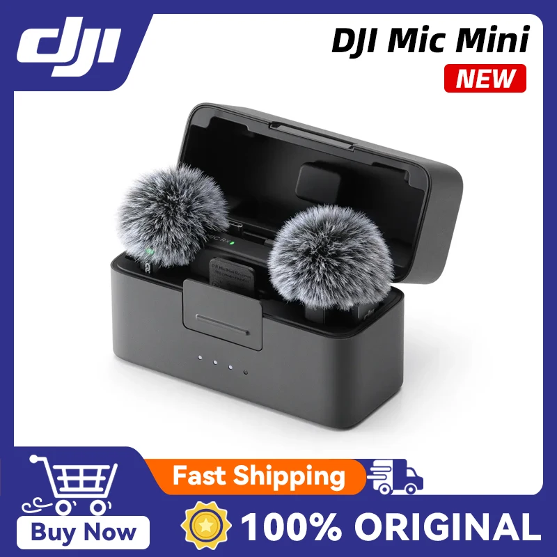 Micrófono DJI Mic Mini, Pequeño, Ultraligero, Discreto, 48 Horas de Funcionamiento con Estuche, Audio de Alta Calidad con Transmisión Estable, Original