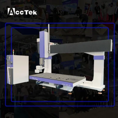 Máquina CNC de 5 Eixos ACCTEK 10KW com Spindle Hiteco Italiano para Madeira, Espuma e Alumínio, Fresadora CNC 5 Eixos ATC para Escultura em Madeira AKM1325-5A