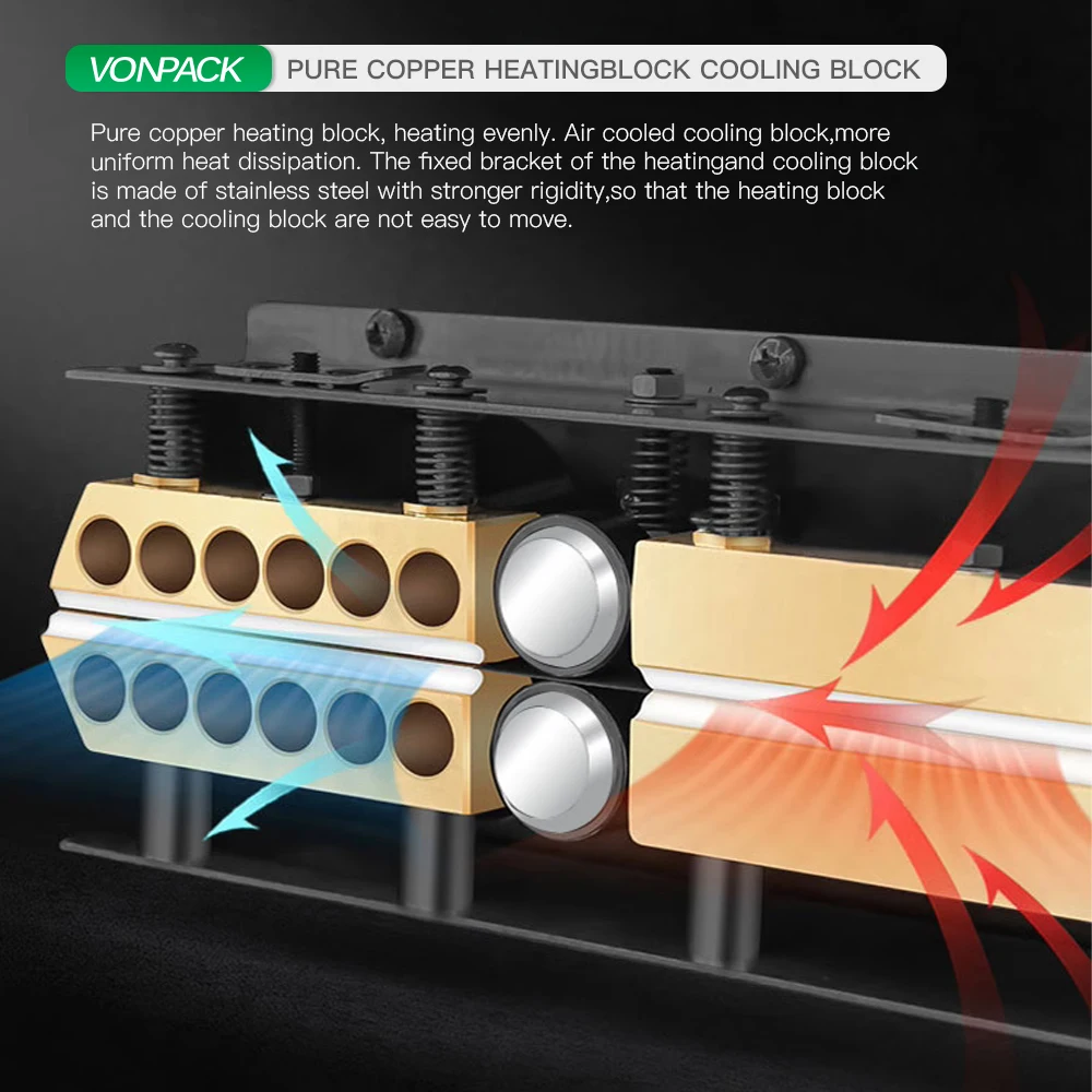 VONPACK FR-770 With Counter Horizontal Printing Wheel Continuous Plastic Bag Film Band Sealing Machine Date Factory Kitchen Food - Image 3
