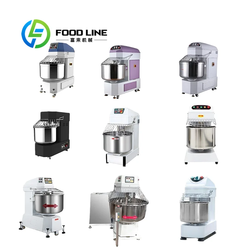 Commercial Industrial Noodle Bread Spiral Dough Mixer 25 50 100 kg 250l 25kg 50kg 100kg 150kg 200kg Flour Mix Machine for Bakery - Image 4