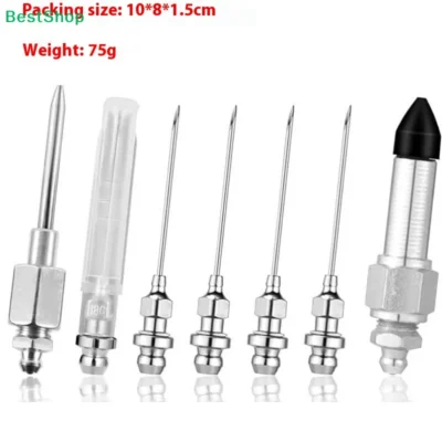 ★7PCS Steel Repair Tool Greasegun Needle Accessory Set Grease Needle Dispenser Grease Tip High Pressure Needle Grease Nozzle