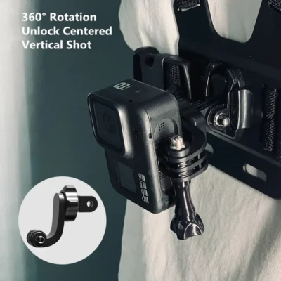 Adaptador de soporte Vertical 360 para GoPro 13/12/11/10/9/8 DJI Action 5, soporte de montaje en barbilla para casco de motocicleta, accesorio de Cámara de Acción