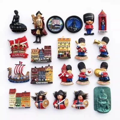 Denmark 3D Fridge Magnets Tourism Souvenir Resin Refrigerator Magnets Sticker Collection Handicraft Gift Decoration Articles