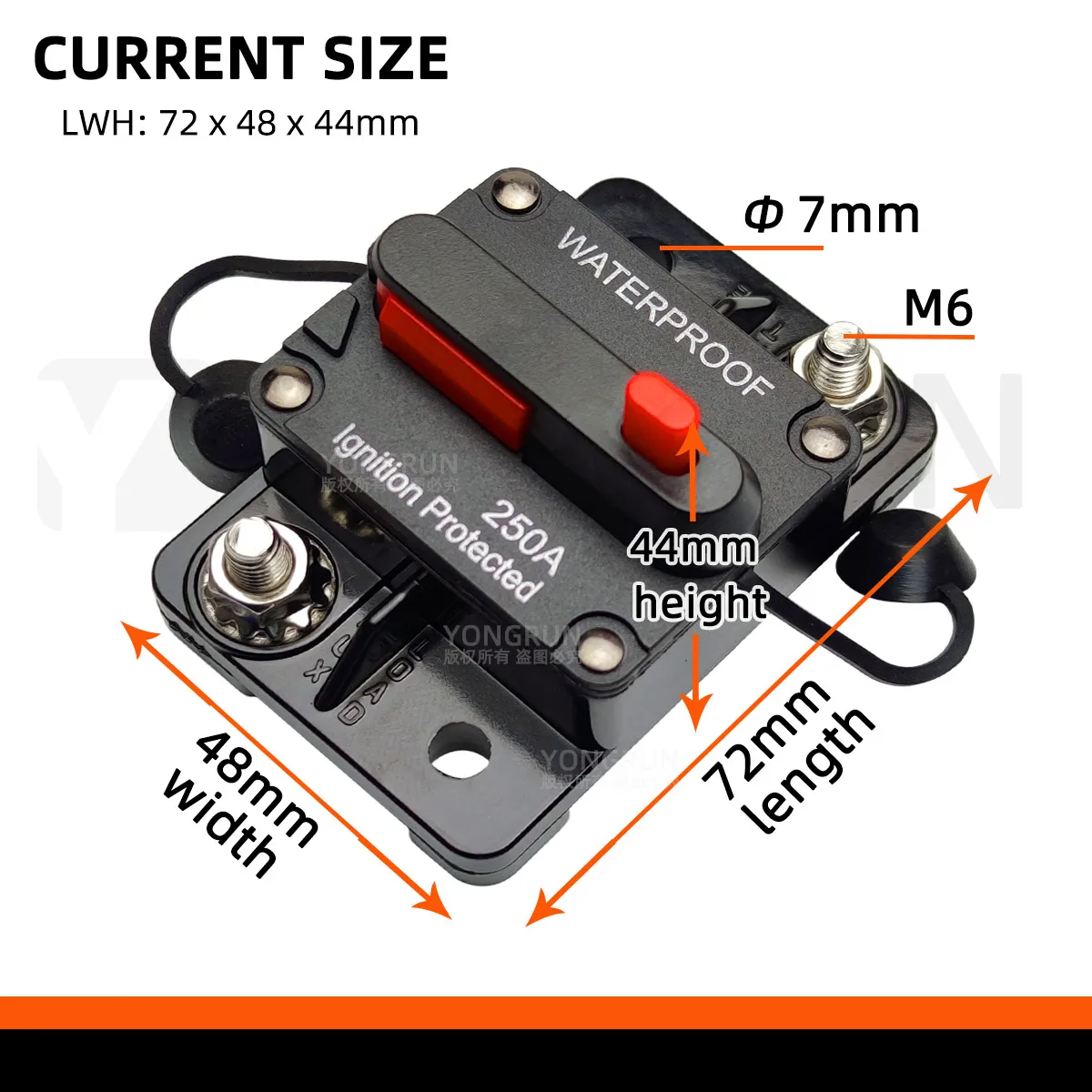 Circuit Breaker 20A to 300A Manual Reset for Car Audio System Waterproof Marine Circuit Breaker Reset Fuse 12V- 48V DC 40A 60A - Image 3