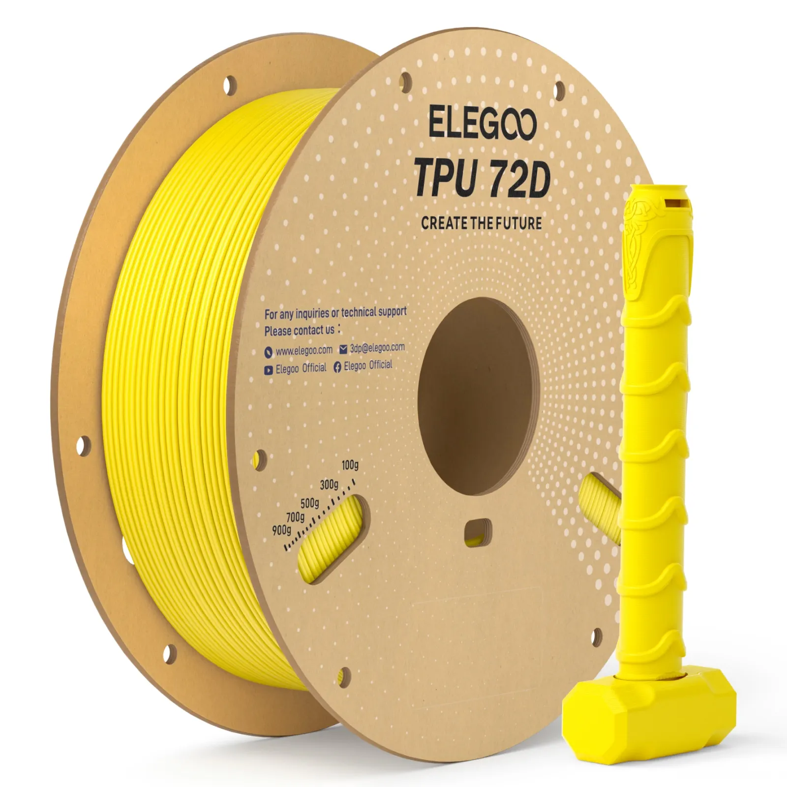 ELEGOO TPU 72D 3D Printer Filament 1.75mm 1kg Shore Hardness Flexible High Resilience Elasticity for FDM Printers - Image 5
