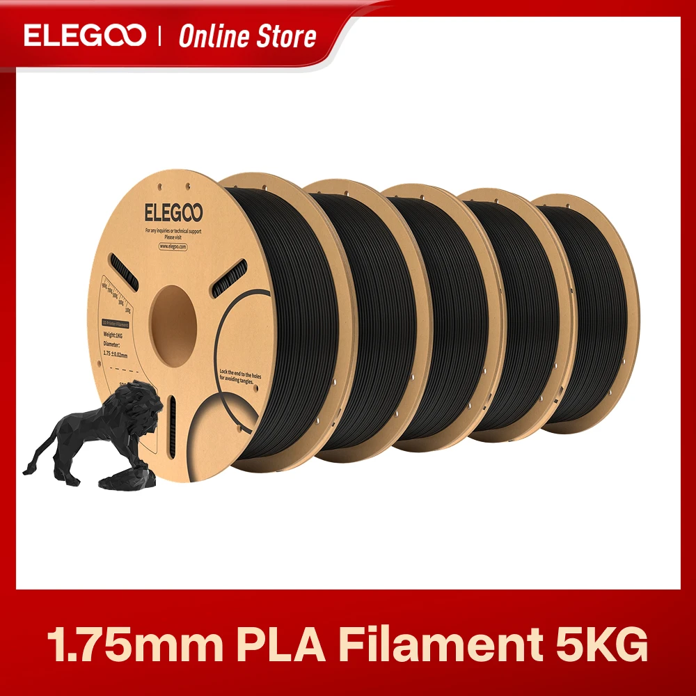 ELEGOO PLA Filament 1.75mm, 3D Printer Filament Dimensional Accuracy +/- 0.02mm, Cardboard Spool(2.2lbs) Fits for FDM 3D Printer