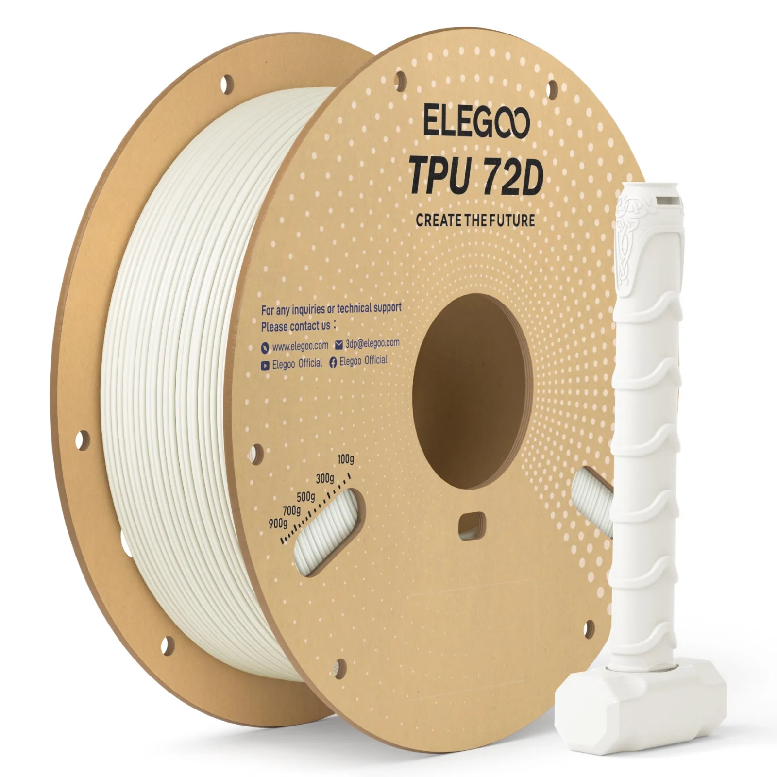 ELEGOO TPU 72D 3D Printer Filament 1.75mm 1kg Shore Hardness Flexible High Resilience Elasticity for FDM Printers - Image 3